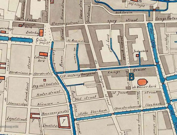 de Joodse buurten in Den Haag Stadsplattegrond 1770 joodse buurt 